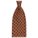 Viola Milano - Cravatta in Seta Italiana con Motivo a Rombi - Bronzo - Handmade in Italy - Luxury Exclusive Collection