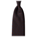 Viola Milano - Diamond Pattern Selftipped Italian Silk Tie - Brown Mix - Handmade in Italy - Luxury Exclusive Collection