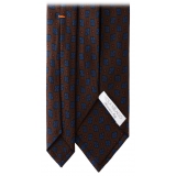 Viola Milano - Cravatta in Seta Italiana con Motivo a Rombi - Mix Marrone - Handmade in Italy - Luxury Exclusive Collection