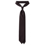 Viola Milano - Cravatta in Seta Italiana con Motivo a Rombi - Mix Marrone - Handmade in Italy - Luxury Exclusive Collection