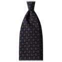 Viola Milano - Cravatta in Seta Italiana con Motivo a Rombi - Mix Navy - Handmade in Italy - Luxury Exclusive Collection