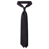 Viola Milano - Cravatta in Seta Italiana con Motivo a Rombi - Mix Navy - Handmade in Italy - Luxury Exclusive Collection
