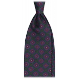 Viola Milano - Diamond Pattern Selftipped Silk Tie - Forest - Handmade in Italy - Luxury Exclusive Collection