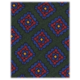Viola Milano - Diamond Pattern Selftipped Silk Tie - Forest - Handmade in Italy - Luxury Exclusive Collection