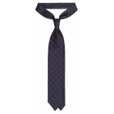 Viola Milano - Cravatta in Seta con Motivo a Rombi - Foresta - Handmade in Italy - Luxury Exclusive Collection