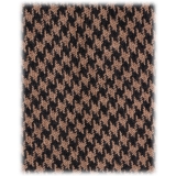 Viola Milano - Cravatta in Cashmere con Motivo a Denti di Cane - Marrone/Beige - Handmade in Italy - Luxury Exclusive Collection