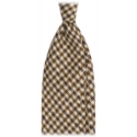 Viola Milano - Dog Tooth Pattern Vintage 100% Cashmere Tie - Beige Mix - Handmade in Italy - Luxury Exclusive Collection