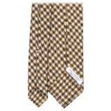 Viola Milano - Dog Tooth Pattern Vintage 100% Cashmere Tie - Beige Mix - Handmade in Italy - Luxury Exclusive Collection