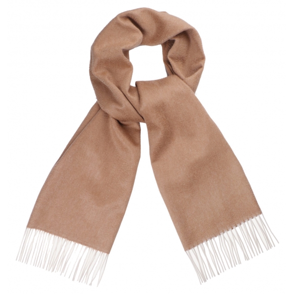 Viola Milano - Sciarpa Double Face 100% Zibellino Cashmere - Cammello Mix - Handmade in Italy - Luxury Exclusive Collection