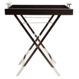 Viola Milano - Ebony & Horn Tray on Nickel Plated Folding Stand - Handmade in Italy - Luxury Exclusive Collection