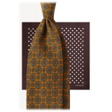 Viola Milano - Essential Italian Printed Wool Package - Tie + Pocket Square - Handmade in Italy - Luxury Exclusive Collection