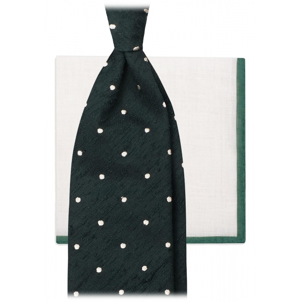Viola Milano - Pacchetto Shantung Essenziale - Cravatta + Fazzoletto - Handmade in Italy - Luxury Exclusive Collection