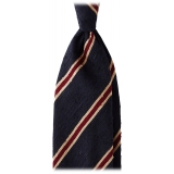 Viola Milano - Pacchetto Essenziale Shantung Stripe - Cravatta + Fazzoletto - Handmade in Italy - Luxury Exclusive Collection