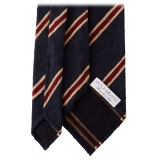 Viola Milano - Pacchetto Essenziale Shantung Stripe - Cravatta + Fazzoletto - Handmade in Italy - Luxury Exclusive Collection