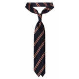 Viola Milano - Pacchetto Essenziale Shantung Stripe - Cravatta + Fazzoletto - Handmade in Italy - Luxury Exclusive Collection