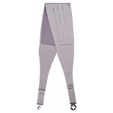 Viola Milano - Fascia in Seta Faille - Grigio Argento - Handmade in Italy - Luxury Exclusive Collection