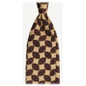Viola Milano - Fantasy Floral Selftipped Italian Silk Tie - Yellow - Handmade in Italy - Luxury Exclusive Collection