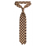 Viola Milano - Fantasy Floral Selftipped Italian Silk Tie - Yellow - Handmade in Italy - Luxury Exclusive Collection