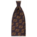 Viola Milano - Fantasy Pattern Untipped Vintage Silk Tie - Navy Mix - Handmade in Italy - Luxury Exclusive Collection