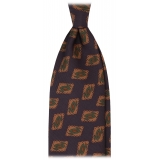 Viola Milano - Fantasy Pattern Untipped Vintage Silk Tie - Navy Mix - Handmade in Italy - Luxury Exclusive Collection