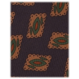 Viola Milano - Fantasy Pattern Untipped Vintage Silk Tie - Navy Mix - Handmade in Italy - Luxury Exclusive Collection