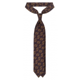Viola Milano - Fantasy Pattern Untipped Vintage Silk Tie - Navy Mix - Handmade in Italy - Luxury Exclusive Collection