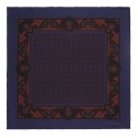 Viola Milano - Fazzoletto da Taschino in Seta con Stampa Floreale - Blu Navy - Handmade in Italy - Luxury Exclusive Collection