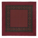 Viola Milano - Fazzoletto da Taschino in Seta con Stampa Floreale - Rosso - Handmade in Italy - Luxury Exclusive Collection