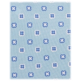 Viola Milano - Cravatta in Seta con Ricamo Floreale Stampato a Mano - Azzurro - Handmade in Italy - Luxury Exclusive Collection