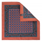 Viola Milano - Fazzoletto da Taschino in Seta con Stampa Floreale - Rosa - Handmade in Italy - Luxury Exclusive Collection