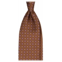 Viola Milano - Floral Pattern Selftipped Italian Silk Tie - Rust Mix - Handmade in Italy - Luxury Exclusive Collection