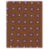 Viola Milano - Cravatta in Seta Italiana Floreale e Ricamo - Mix Ruggine - Handmade in Italy - Luxury Exclusive Collection