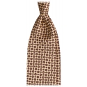 Viola Milano - Floral Pattern Selftipped Italian Silk Tie - Yellow - Handmade in Italy - Luxury Exclusive Collection
