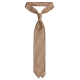 Viola Milano - Floral Pattern Selftipped Italian Silk Tie - Yellow - Handmade in Italy - Luxury Exclusive Collection