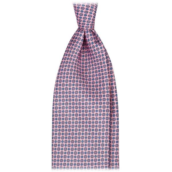 Viola Milano - Floral Pattern Selftipped Silk Tie - Rosa - Handmade in Italy - Luxury Exclusive Collection