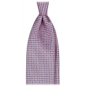 Viola Milano - Floral Pattern Selftipped Silk Tie - Rose - Handmade in Italy - Luxury Exclusive Collection