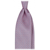 Viola Milano - Floral Pattern Selftipped Silk Tie - Rosa - Handmade in Italy - Luxury Exclusive Collection