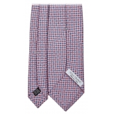 Viola Milano - Floral Pattern Selftipped Silk Tie - Rosa - Handmade in Italy - Luxury Exclusive Collection