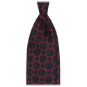 Viola Milano - Flower Printed Italian Wool Tie - Rose - Handmade in Italy - Luxury Exclusive Collection