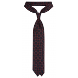 Viola Milano - Flower Printed Italian Wool Tie - Rose - Handmade in Italy - Luxury Exclusive Collection