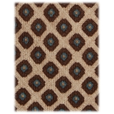 Viola Milano - Cube Pattern Printed Italian Wool Tie - Sand - Handmade in Italy - Luxury Exclusive Collection