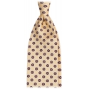 Viola Milano - Genova Floral Selftipped Italian Silk Tie - Yellow - Handmade in Italy - Luxury Exclusive Collection