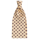 Viola Milano - Genova Floral Selftipped Italian Silk Tie - Yellow - Handmade in Italy - Luxury Exclusive Collection