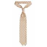 Viola Milano - Genova Floral Selftipped Italian Silk Tie - Yellow - Handmade in Italy - Luxury Exclusive Collection