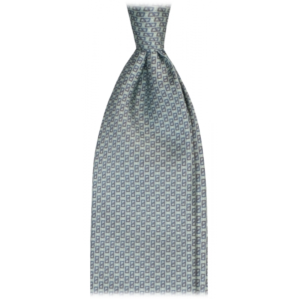 Viola Milano - Cravatta Genova Maillon in Seta Italiana con Ricamo - Mentolo - Handmade in Italy - Luxury Exclusive Collection