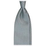 Viola Milano - Cravatta Genova Maillon in Seta Italiana con Ricamo - Mentolo - Handmade in Italy - Luxury Exclusive Collection