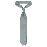 Viola Milano - Cravatta Genova Maillon in Seta Italiana con Ricamo - Mentolo - Handmade in Italy - Luxury Exclusive Collection