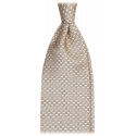 Viola Milano - Cravatta Genova Maillon in Seta con Ricamo - Stella Gialla - Handmade in Italy - Luxury Exclusive Collection