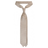 Viola Milano - Cravatta Genova Maillon in Seta con Ricamo - Stella Gialla - Handmade in Italy - Luxury Exclusive Collection