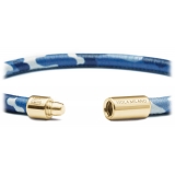 Viola Milano - Genuine Italian Premium Leather Bracelet - Denim Camo - Handmade in Italy - Luxury Exclusive Collection